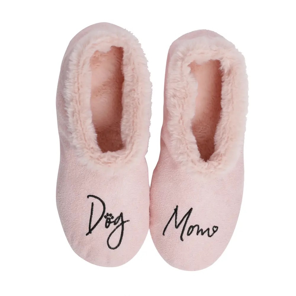 NWT S or XL dog Mom pink plush slippers cozy